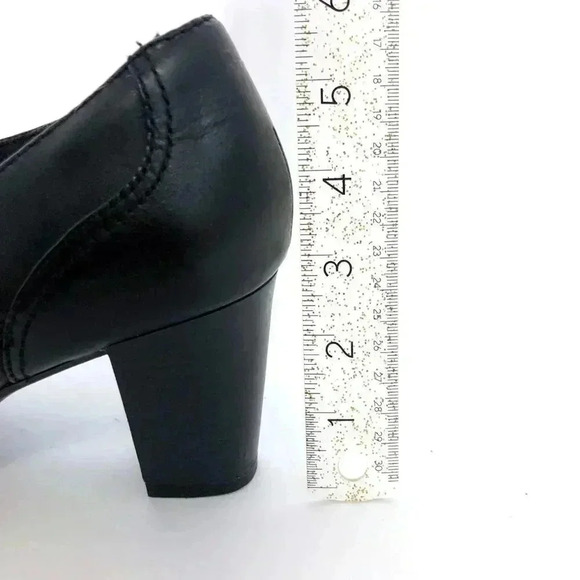 Clarks Black Leather Heeled Mule With Buckle Women's Size 10 Heels - Picture 8 of 11